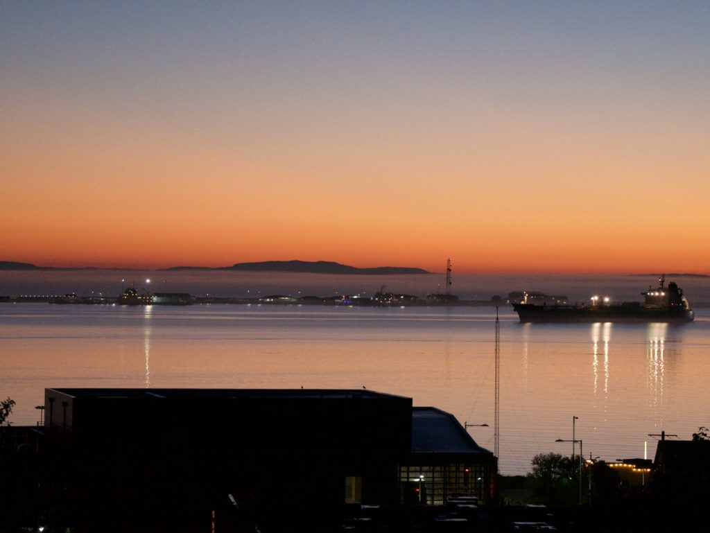 Sunrise over Port Angeles, Washington