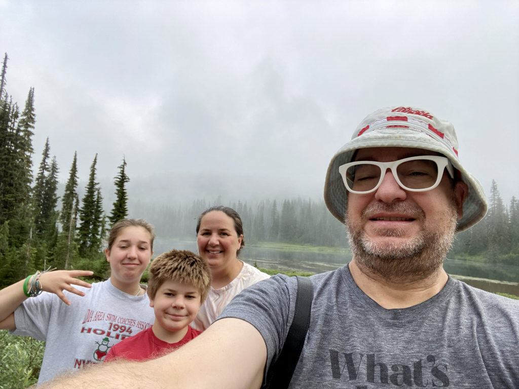 Family selfie at Reflection Lake
